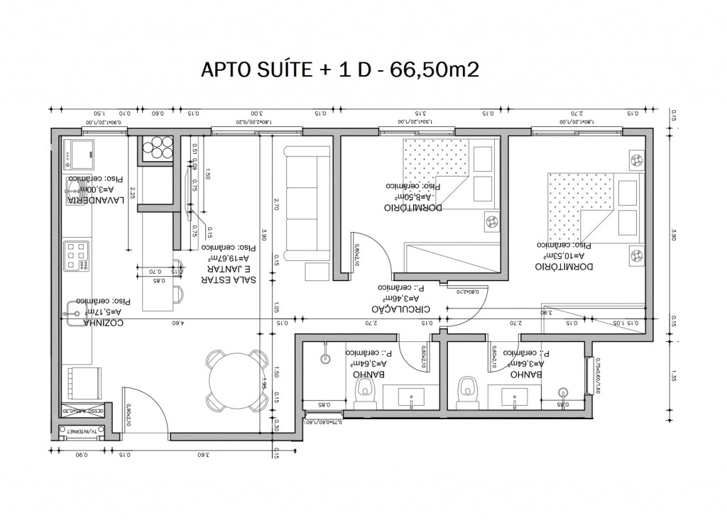 SUÍTE + 1D - 66,50m2 Priv. - HOME CLUB TIMBAÚVA